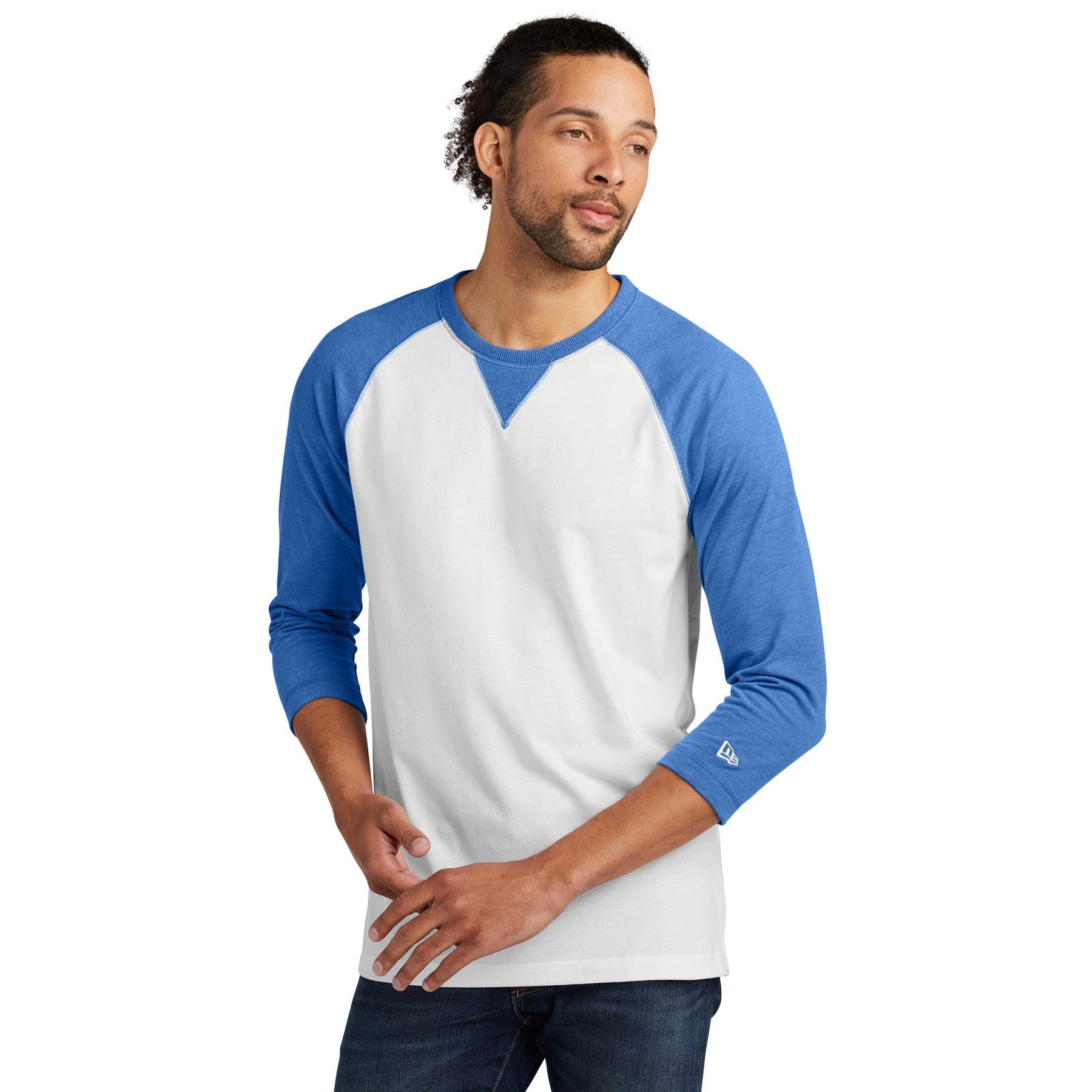 New Era-New Era ® Sueded Cotton Blend 3/4-Sleeve Baseball Raglan Tee. NEA121-MedTech-3